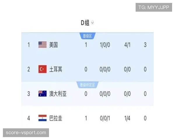 美国世界杯D组晋级回顾：小组第一进入32强